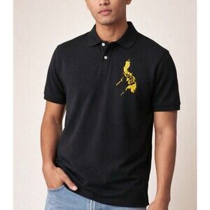 ChecKered London Black Polo Shirt Philippine Map Embroidery Slim Size Small